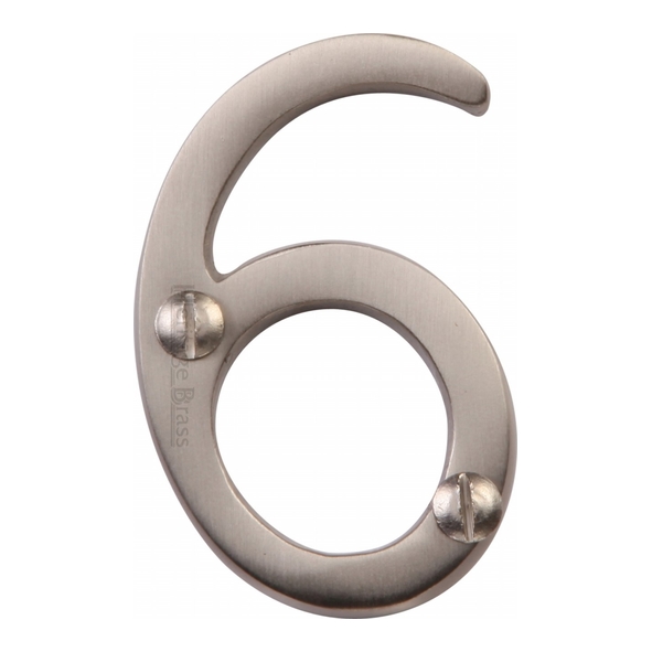 C1567 6/9-SN • 51mm • Satin Nickel • Heritage Brass Face Fixing Numeral 6/9